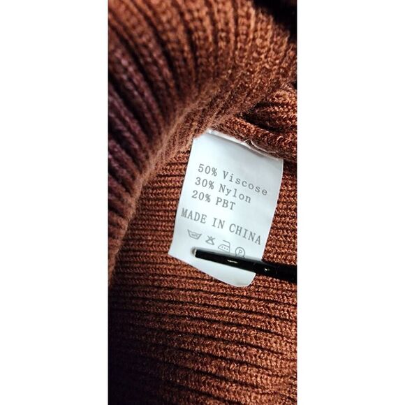 Anrabess Womens Off Shoulder Pullover Long Sleeve Sweater Size XL Color Brown - Picture 3 of 8